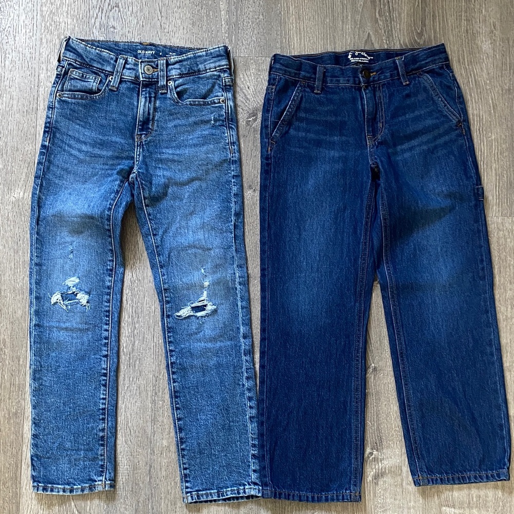 NWOT Lot of 2 Boys Stylish Blue Denim Jeans Old Navy/ Art Class Size 8